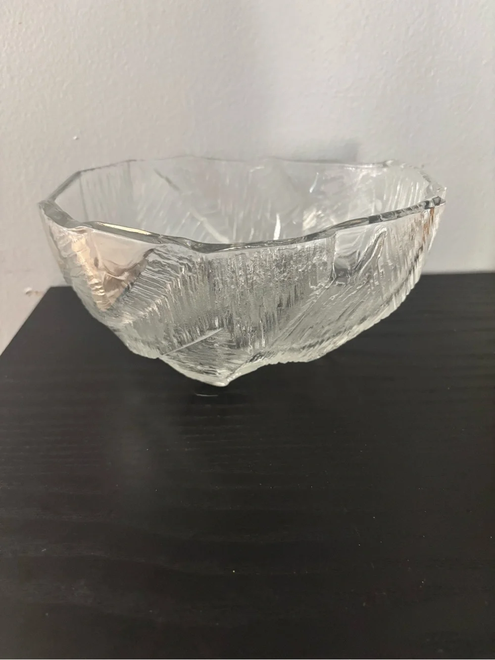 Mikasa Hoya Vintage Crystal Iceberg Bowl Japan 1970s Serving wear Glacier Salad